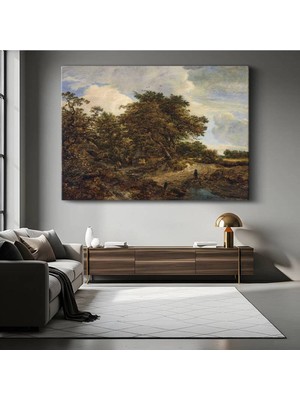 TosbArt Jacob Van Ruisdael Meşe Ağaçlı Kırsal Manzara Kanvas Tablo Sanat Tablosu Ressam Tablosu