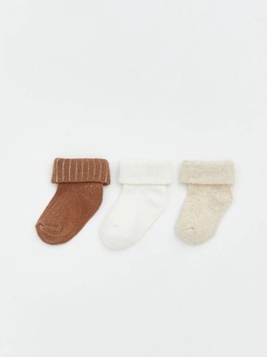 LC Waikiki Ekru Basic Erkek Bebek Soket Çorap 3 Lü  (S6)