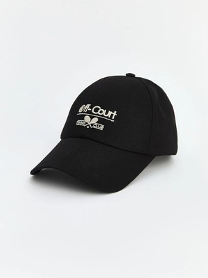 LC Waikiki Siyah Nakışlı Erkek Kep Şapka  (S6)