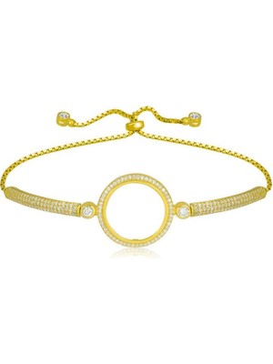 Inure Jewelry Gümüş Çeyrek Takılabilen Altın Kaplama Kadın Bileklik