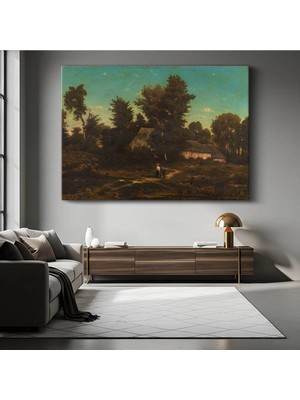 TosbArt Jean-Baptiste-Camille Corot Orman Kulübesi Doğa Resmi Kanvas Tablo Ressam Tablosu
