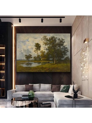 TosbArt Narcisse Virgile Diaz De La Peña Göl Doğa Manzarası Kanvas Tablo Ressam Tablosu