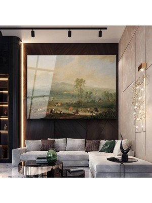 TosbArt John Constable Kırsal Peyzaj Sanatı Temperli Cam Tablo Sanat Tablosu Dekoratif Tablo