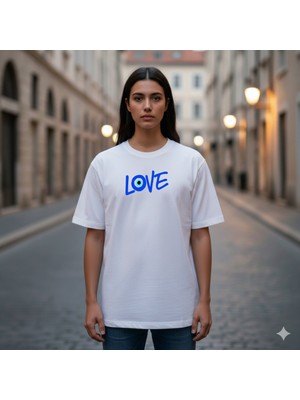Etoile Studio Sevgili Kombini Unisex %100 Pamuklu Oversize Grafik Baskılı Bisiklet Yaka Tişört Nazarlove