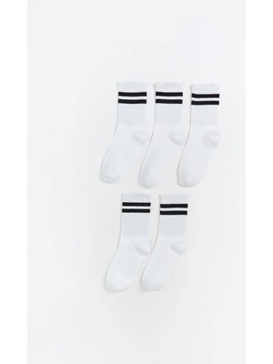 LC Waikiki Karışık Çizgili Erkek Çocuk Soket Çorap 5 Li  (S6)