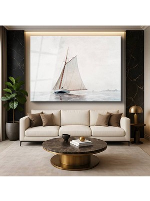 TosbArt Winslow Homer Sailing Vessel Yelkenli Gemi Deniz Temperli Cam Tablo Sanat Tablosu