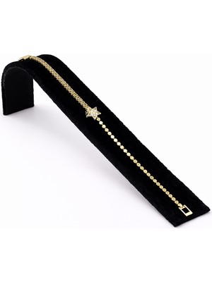 Pangu Yıldız Figürlü Zirkon Taş Detaylı Altın Renk Çelik Bileklik