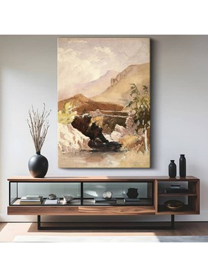 TosbArt David Cox Taş Köprü Manzara Kanvas Tablo Sanat Tablosu Ressam Tablosu