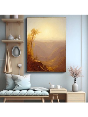 TosbArt Albert Bierstadt Altın Vadi Doğa Manzarası Kanvas Tablo Sanat Tablosu Ressam Tablosu