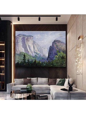 TosbArt Thomas Hill Yosemite Vadisi Doğa Manzarası Kanvas Tablo Sanat Tablosu Ressam Tablosu