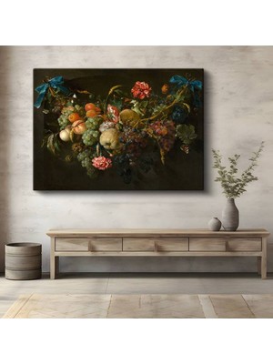 TosbArt Jan Davidsz De Heem Meyve Çiçek Natürmort Sanatı Kanvas Tablo Sanat Tablosu Ressam Tablosu