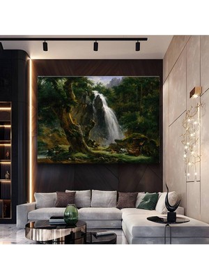 TosbArt Thomas Moran Şelale Doğa Manzarası Kanvas Tablo Sanat Tablosu Ressam Tablosu