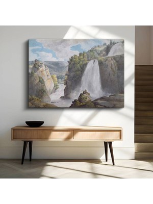 TosbArt Francis Towne Şelale Doğa Manzarası Kanvas Tablo Sanat Tablosu Ressam Tablosu