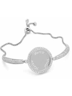 Inure Jewelry Gümüş İsimli Kişiye Özel Taşlı Bayan Bileklik