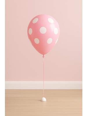 Pembe Beyaz Puantiye Balon 25'li