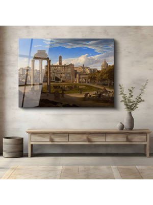 TosbArt Christoffer Wilhelm Eckersberg Roma Forum Antik Manzara Temperli Cam Tablo Sanat Tablosu