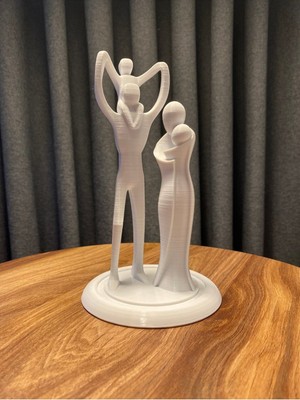 PremiumPort Aile Temalı Dekoratif Biblo, 19 Cm, Sevimli ve Şık Hediye Seçeneği