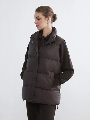 LC Waikiki Bordo Dik Yaka Kadın Şişme Yelek  (S6)