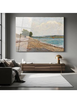 TosbArt Maxime Maufra Sahil Deniz Manzarası Temperli Cam Tablo Sanat Tablosu Dekoratif Tablo