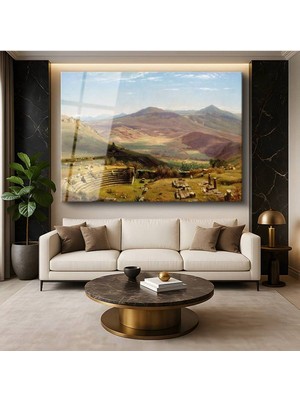 TosbArt Thomas Cole Antik Tiyatro Tarihi Mimari Manzarası Temperli Cam Tablo Sanat Tablosu Dekoratif Tablo