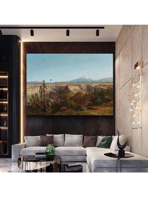 TosbArt Frederic Edwin Church Muhteşem Dağ Manzarası Kanvas Tablo Sanat Tablosu Ressam Tablosu