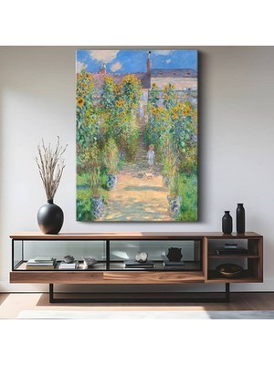 TosbArt Claude Monet Vetheuil Bahçe Manzarası Kanvas Tablo Sanat Tablosu Ressam Tablosu