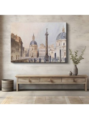 TosbArt Ippolito Caffi Roma Kilisesi Tarihi Manzara Kanvas Tablo Sanat Tablosu Ressam Tablosu