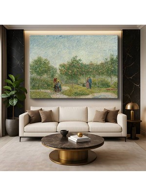 TosbArt Vincent Van Gogh Flört Eden Çiftler Bahçe Romantik Resmi Kanvas Tablo Ressam Tablosu