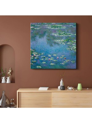 TosbArt Claude Monet Nilüfer Çiçekleri Su Manzarası Kanvas Tablo Sanat Tablosu Ressam Tablosu
