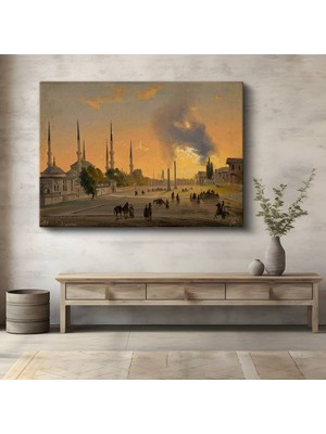 TosbArt Ivan Aivazovsky Istanbul Günbatımı Boğaz Manzarası Kanvas Tablo Ressam Tablosu
