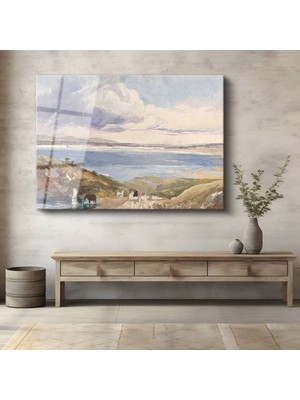TosbArt J.m.w. Turner Kıyı Deniz Manzarası Temperli Cam Tablo Sanat Tablosu Dekoratif Tablo