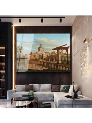 TosbArt Jan Van Der Heyden Şehir Kapısı Mimari Manzarası Temperli Cam Tablo Sanat Tablosu Dekoratif Tablo