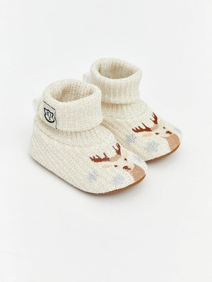 LC Waikiki Geyik Nakışlı Kız Bebek Çoraplı Ev Ayakkabısı  (S6)