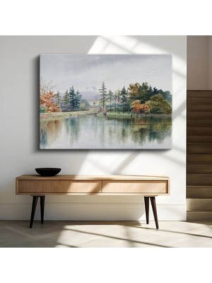 TosbArt Thomas Girtin Sonbahar Gölü Doğa Manzarası Kanvas Tablo Sanat Tablosu Ressam Tablosu
