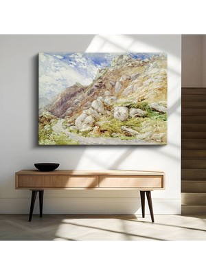 TosbArt John Ruskin Dağ Zirvesi Doğa Manzarası Kanvas Tablo Sanat Tablosu Ressam Tablosu