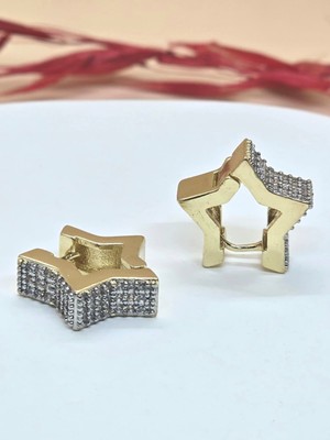 Zirkon Taş Star Model Işıltılı Küpe