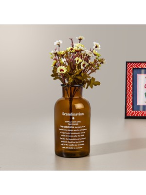 PremiumPort Şık Kahverengi Dekoratif Vazo, 20X10 Cm, Modern ve Zarif Tasarım