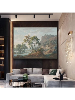 TosbArt Claude Lorrain Italyan Kırsal Manzara Kanvas Tablo Sanat Tablosu Ressam Tablosu