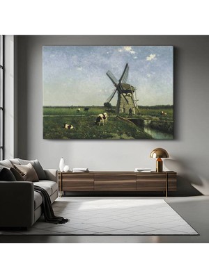 TosbArt Paul Joseph Constantin Gabriël Hollanda Yel Değirmeni Kanvas Tablo Ressam Tablosu
