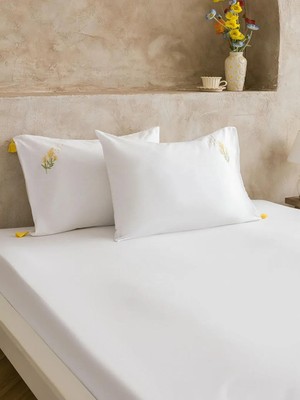 LC Waikiki Nakışlı Pamuklu Yastık Kılıfı 2 Li 50X70 cm  (S6)
