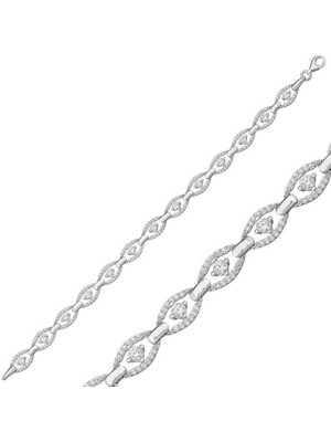 Inure Jewelry Gümüş Oval Su Yolu Bayan Bileklik