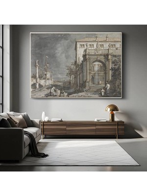 TosbArt Canaletto Venedik Sarayı Mimari Resmi Kanvas Tablo Sanat Tablosu Ressam Tablosu