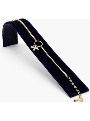 Pangu Altın Renk Fiyonklu Çelik Bileklik