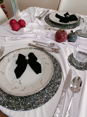 Rose Şık 6'lı Antrasit Amerikan Servis Supla Seti, Modern ve Zarif Tasarım