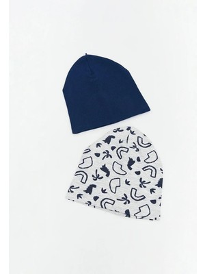 LC Waikiki Gri Baskılı Erkek Bebek Bere 2 Li  (S6)