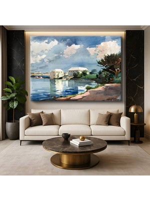 TosbArt Winslow Homer Salt Kettle Bermuda Tropik Ada Resmi Kanvas Tablo Ressam Tablosu