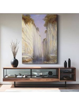 TosbArt Edward Lear Petra Kanyonu Manzarası Kanvas Tablo Sanat Tablosu Ressam Tablosu