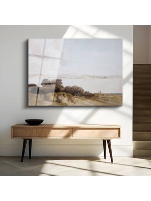 TosbArt J.m.w. Turner Kıyı Deniz Manzarası Temperli Cam Tablo Sanat Tablosu Dekoratif Tablo