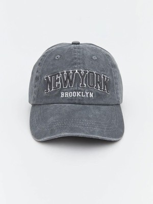LC Waikiki Gri New York Nakışlı Kadın Kep Şapka  (S6)