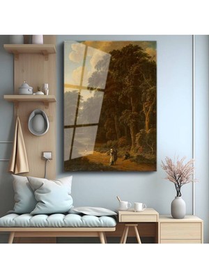 TosbArt Meindert Hobbema Orman Yolu Doğa Patikası Temperli Cam Tablo Sanat Tablosu Dekoratif Tablo